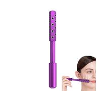 Rodillo Facial Germanio 30 Piedras, Beauty Roller con Piedra Fría y Mango de Aleación, Masaje Facial Efectos Reafirmante, Drenaje Linfático, Elevate Lifting, Antienvejecimiento, (Morado 24)