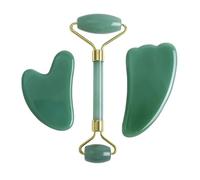 Rodillo facial Gua Sha Gouache Raspador Natural Amatista Rosa Jade Piedras Rodillo y Guasha Set de herramientas para el cuidado de la piel, tipo 3