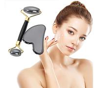 Rodillo facial magnético y conjunto de rodillo facial de Gua Sha para raspar facial, herramienta de masaje facial, cuello y ojo rodillo de belleza