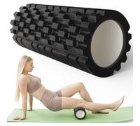 Rodillo Fascial, Rodillo de Fitness con Estructura 3D para Masajear la Columna Vertebral y Todo el Cuerpo, Rodillo de Espuma, 33 x 14 cm, para Fitness,Yoga,Pilates y Otros Tipos de Entrenamiento,Negro
