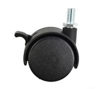 Rodillo giratorio de plástico de doble rueda para sillas de computadora y reemplazo de muebles, compatible con rotación de 360 grados y varilla roscada M8