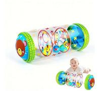 Rodillo inflable para bebé, juguete para gatear y caminar con campanas para el desarrollo temprano, ejercicio de fuerza y equilibrio para bebés de 3 meses a 3 años de edad