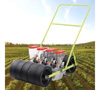 Rodillo manual para sembradora de jardín para aplicación de maíz y fertilizantes, dispensador de semillas agrícolas de empuje manual para soja, maní, siembra de algodón