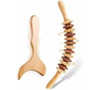 Rodillo masajeador, barra de masaje, juego de herramientas de masaje de terapia de madera 2 en 1 Kits de rodillos de masaje de drenaje linfático o de madera for relajación muscular, modelado corporal,