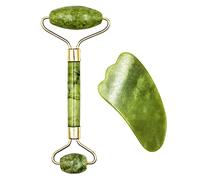 Rodillo Masajeador Facial De 2 Uds, Piedra De Jade Natural, Tablero De Guasha, Juego De Raspador Facial,conjunto F