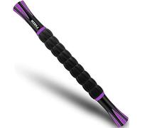 Rodillo muscular, MZDXJ rodillo de masaje para atletas, ayuda a reducir el dolor muscular, calambres y tenacidad en las piernas brazos espalda pantorrillas masaje muscular (púrpura negro)