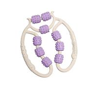 Rodillo muscular para piernas, 9 ruedas, rodillo de masaje de celulitis, rodillo de espuma manual para hombros, piernas, muslos, culturismo, 11.0 x 10.24 pulgadas, color violeta