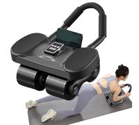 Rodillo para abdominales - Silencioso fortalecedor de núcleo interior, soporte de codo de conteo, rodillo de rebote automático para principiantes, sala de deportes, apartamento, patio, garaje, viajes