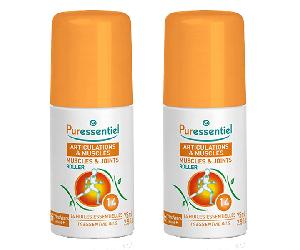 Rodillo para articulaciones y músculos Puressentiel, paquete de 2 unidades de 75 ml.