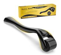 Rodillo para barba de 0,5 mm - Derma-roller con 540 microagujas de titanio para el crecimiento de la barba y el crecimiento del cabello, rodillo profesional de microneedling para la cara, cuero