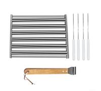 Rodillo para barbacoa con mango de madera extra largo para cocinar uniformemente perros calientes, salchichas, mocosos, taquitos y rollos de huevo (M)