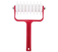 Rodillo para Hornear Pizza Agujas, Plástico y Acero Inoxidable | Rojo, 220g, Cabezal Ancho Diseño de Rodillos, para Masa de Pan y Tartas Estilo Aleatorio