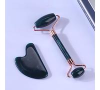 Rodillo Para Masaje De Resina De Ágata, Tabla GuaSha, Raspadores De Masaje, Placa Para Cara, Cuello, Espalda, Relajación Corporal, Masajeador De Piel Antienvejecimiento,verde Oscuro 2 Piezas