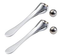 Rodillo para ojos hinchados 2 pcs aplicador de crema para ojos rodillo de aleación de zinc plateado herramienta manual multifunción para masaje facial con hielo.