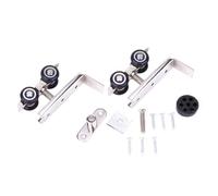 Rodillo para puerta corredera, rueda colgante, herramienta silenciosa de acero inoxidable para puertas corredizas de armario, 2 uds., 182g, 6,4oz, 4 ruedas, diámetro de orificio