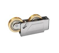 Rodillo Para Puerta Corrediza Polea corrediza de puerta de acero y plástico, rodillo de ventana de aleación de aluminio, rueda de latón silenciada, pieza de Hardware for el hogar(Double wheel 1pcs)