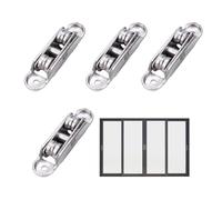 Rodillo para Puertas,4 Piezas Repuesto Polea Ventana | Rodillos Silenciosos De Aleación De Zinc De Doble Rueda Ajustables Para Interior Y Exterior