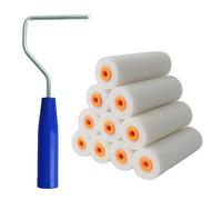 Rodillo Pintura Pared Pack 11, Rodillos Para Pintar Paredes y Mango Ergonómico,Juego de Rodillos de Pintura, Rodillo Pintura Pequeño, para Acabados Finos, Mates o Satinados