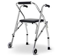 Rodillo plegable para personas mayores con asiento 2 ruedas Asistente de escalón de altura ajustable vertical ligero para interiores y exteriores El doble de comodidad