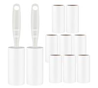 Rodillo Quitapelusas 10 Rollos (60 Hojas Cada Uno) con 2 Desenrolladores, Rodillo Pelo Mascotas Quita Pelos Mascota, Extra Pegajoso, para Ropa, Sofá, Cama, Pelo De Gato, Rodillo Quitapelos Mascotas