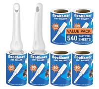 Rodillo de pelusa para pelo de animales, 540 hojas, extrapegajoso, portátil, quitapelusas para ropa, removedor de pelo de perros