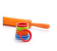 Rodillo, Rodillos con Anillos de Grosor Ajustable, Rodillo de Masa de Silicona Antiadherente para Hornear Pizza, Pastel, Galletas