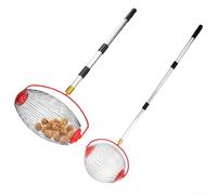 Rodillo superior recogedor de bellotas con tambor de apertura grande y pedal de liberación para nueces, nueces, castañas, piñas, piñas, pelotas de golf en varias superficies (grande)