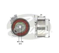 Rodillo tensor de la correa de distribución T43106 GATES para OPEL DAEWOO