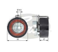 Rodillo tensor de la correa de distribución T43171 GATES para FORD MAZDA VOLVO