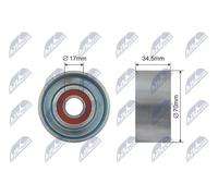 Rodillo tensor de la correa trapezoidal Metal RNK-NS-038 NTY para NISSAN