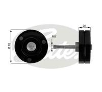 Rodillo tensor de la correa trapezoidal Metal T36184 GATES para VOLVO 850 S70