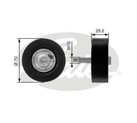 Rodillo tensor de la correa trapezoidal Metal T36200 GATES para FORD FOCUS I