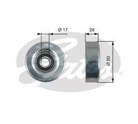 Rodillo tensor de la correa trapezoidal Metal T36424 GATES para HONDA INSIGHT