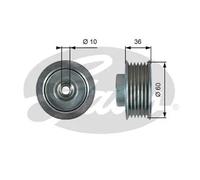 Gates Polea inversión/guía T36753 Drivealign™ para Suzuki Grand Vitara/Vitara