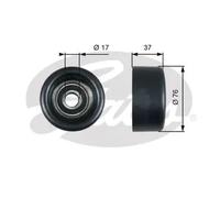 Rodillo tensor de la correa trapezoidal Metal T38028 GATES para JAGUAR DAIMLER