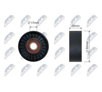 Rodillo tensor de la correa trapezoidal Plástico RNK-BM-068 NTY para ALPINA BMW