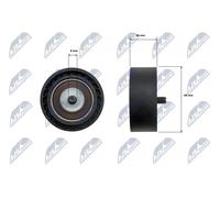 Rodillo tensor de la correa trapezoidal Plástico RNK-FR-070 NTY para FORD