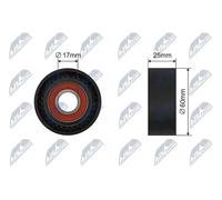 Rodillo tensor de la correa trapezoidal Plástico RNK-MZ-013A NTY para MAZDA CX-3