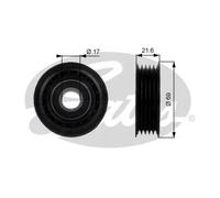 Rodillo tensor de la correa trapezoidal Plástico T36189 GATES para MERCEDES-BENZ
