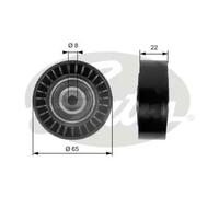 Rodillo tensor de la correa trapezoidal Plástico T36258 GATES para MERCEDES-BENZ