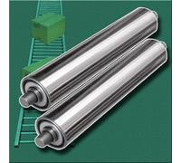 Rodillo transportador de acero inoxidable, paquete de 2, tubo de acero galvanizado, diámetro de 5 cm, tamaños de 2,5 cm y 3,8 cm, rodillo deslizante industrial, 25 mm, 200 mm de longitud