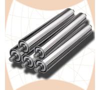 Rodillo transportador de acero inoxidable， Rodillos de gravedad industriales, paquete de 5, sin motor, for almacenes, deslizadores de alimentación for fábricas de carpintería, diámetros de 1", 1,25" y