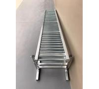 Rodillo transportador de acero inoxidable sin alimentación con soporte, capacidad de carga de 300 libras, 40 cm de ancho x 2 m de largo, ideal para camiones, remolques y almacenes, sistema de polea de