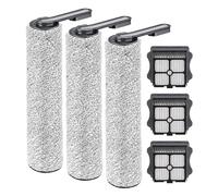 Rodillos de cepillo de repuesto y filtros HEPA compatibles con Tineco Floor ONE S5/Floor One S5 Pro 2 Smart Wireless Wet Dry Aspiradora, 3 rodillos de cepillo, 3 filtros HEPA