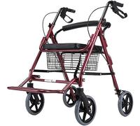 Rodillos de marco para caminar con 4 ruedas con asiento, plegables, ligeros, plegables, con asiento y cesta y altura de freno ajustable, adecuados para adultos mayores y discapacitados