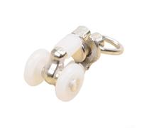 Rodillos de metal plateado para divisores de habitaciones de RV y apartamentos pequeños, poleas deslizantes silenciosas para pistas de techo, soluciones flexibles de división espacial, tamaño compacto