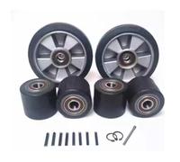 Rodillos de nailon con cojinetes para transpaleta Juego de ruedas goma for transpaleta, paquete 6, 3000 kg, 80 mm/180 mm