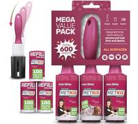 Rodillos de Pelusa Metkix para Pelo de Mascotas Extra pegajosos | Fundas Protectoras | Mega 600 Hojas de Rodillo de Pelusa para Perros, Gatos, Mascotas, removedor de Pelo, Ropa, sofá Cama y más