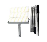 Rodillos de pintura - Kit de pintura profesional con aplicador cómodo y poste de extensión para muebles, interior, pared, techo, espacios comerciales, mejoras del hogar, color azul y gris