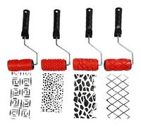 Rodillos de pinturas con patrones de diseño, ancho: 10 cm, juego de 4 diseños diferentes